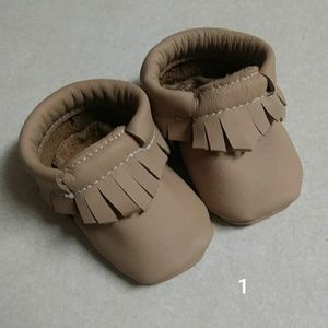 Brown baby moccasins